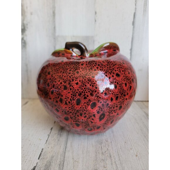Vintage ceramic large red apple fruit home decor figure - Picture 1 of 7